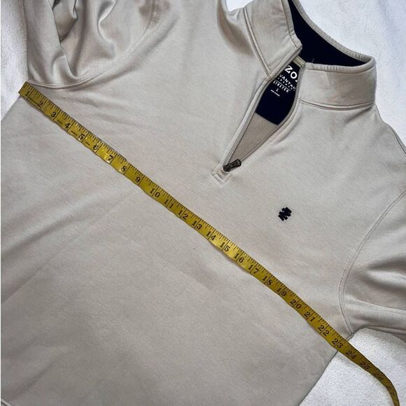 Izod Advantage Performance Beige Stretch 3/4 Zip Up Pull Over Sweater-L - Picture 7 of 11